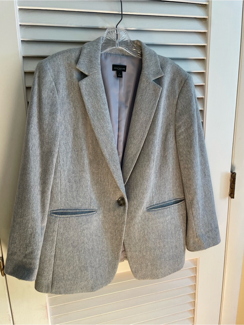 Ann Taylor Factory Heather Gray Single-Button Women's Blazer